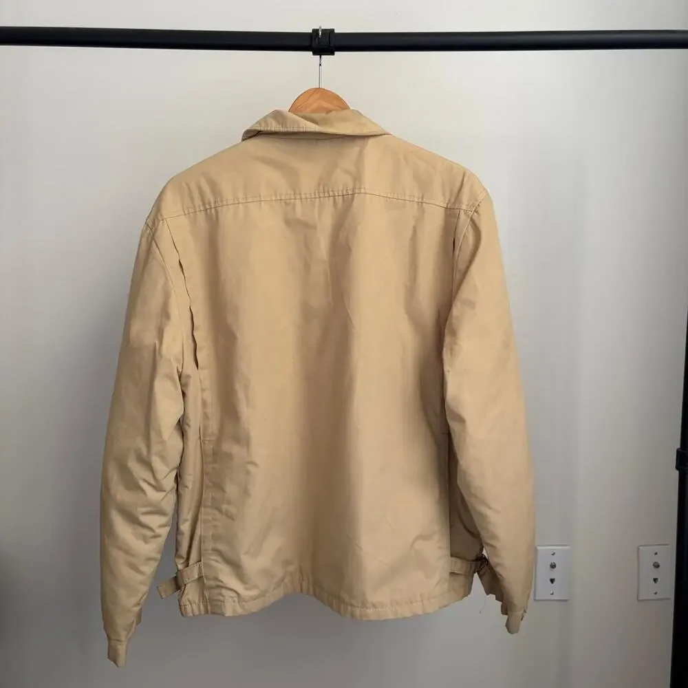 Vintage 70s Tan Workwear Retro Talon Zip Fur Lined Mens L Grunge Casual Jacket